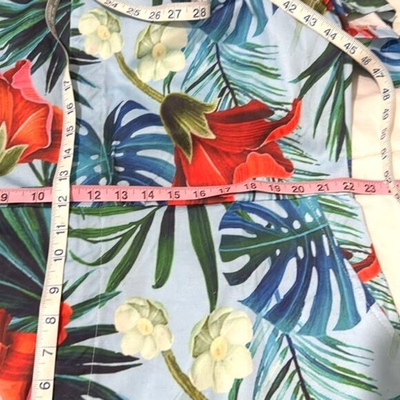 Mens Tropical Short-Sleeve Zippered Romper 2XL Cotton & Spandex Pre-Shrunk Flora - Picture 10 of 11